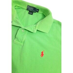 Ralph Lauren Size XL Neon Green Orange Rugby Polo Shirt Golf Vintage 90s Y2K